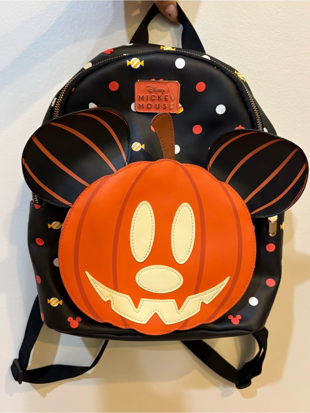 NWOT Disney Mickey Mouse Halloween Pumpkin Mini Backpack Bag Black Orange 🎃